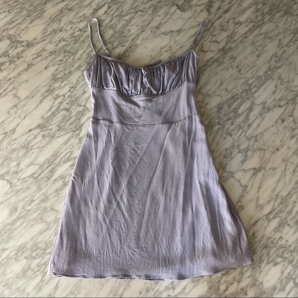 Aritzia Lavender Slip Mini Dress
